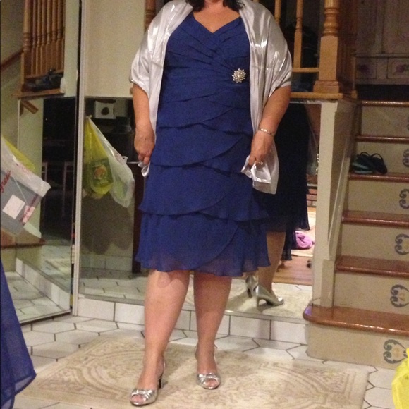 Chiffon Rhinestone Evening Dress Twilight Blue
